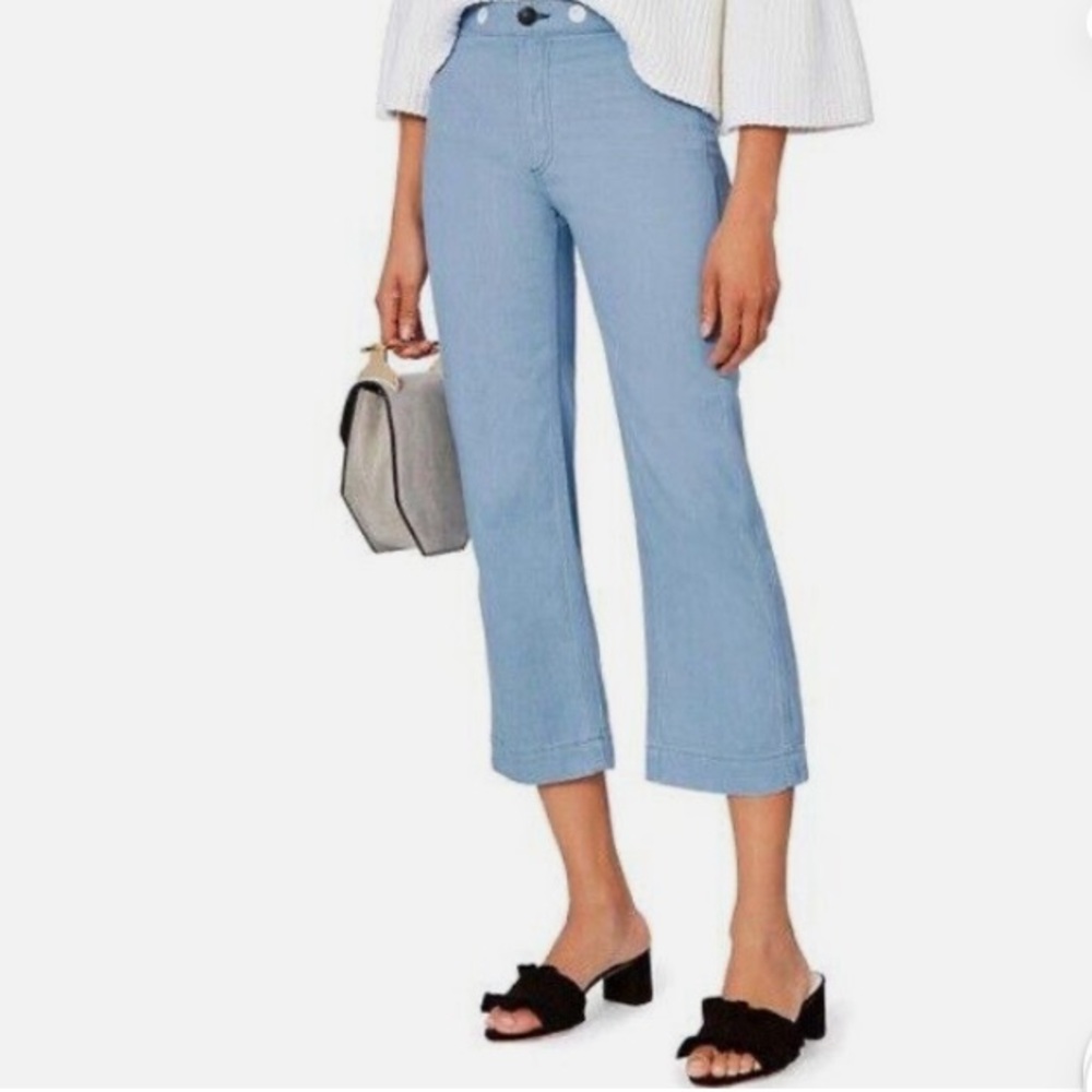 Rag & Bone Cropped Wide Leg Jeans Powder Blue size 25